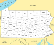 Map of Pennsylvania 